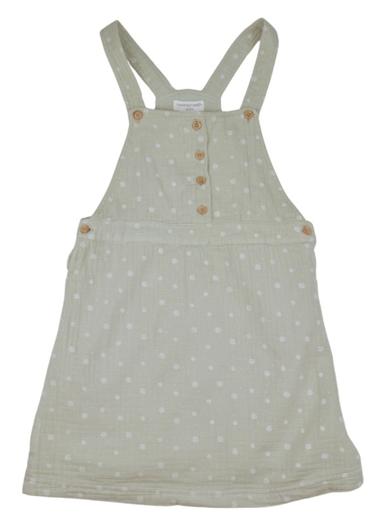 Happy Grey Kids Other - Happy Grey Girls Size 8 Sage Green Overall Dress Polka Dot Cotton